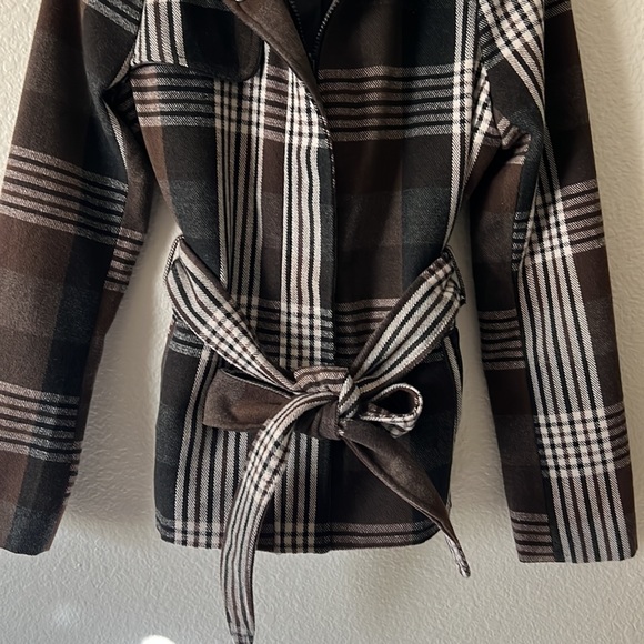 NWOT Women’s Jack by BB Dakota Brown Plaid Coat - Picture 4 of 9